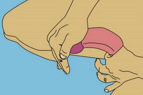 ペニスを曲げて頭を大きくする